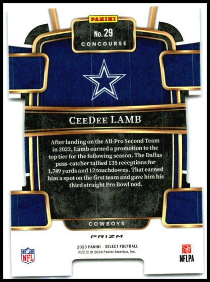 2023 Panini Select Black and Red Prizms Die Cuts #29 CeeDee Lamb Dallas Cowboys