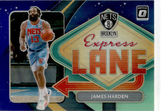 2020-21 Donruss Optic Express Lane Purple #25 James Harden Brooklyn Nets