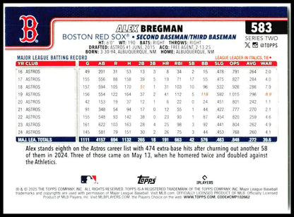 2025 Topps #583 Alex Bregman Boston Red Sox