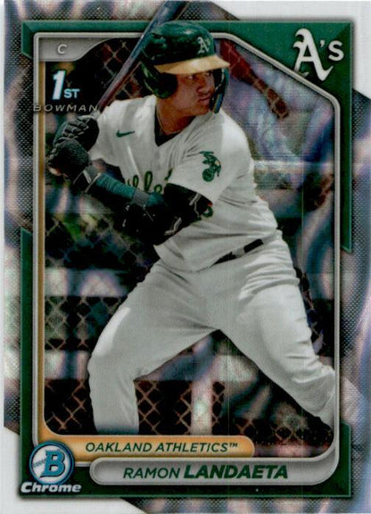 2024 Bowman Chrome Prospects Lava Refractors #BCP-28 Ramon Landaeta Athletics