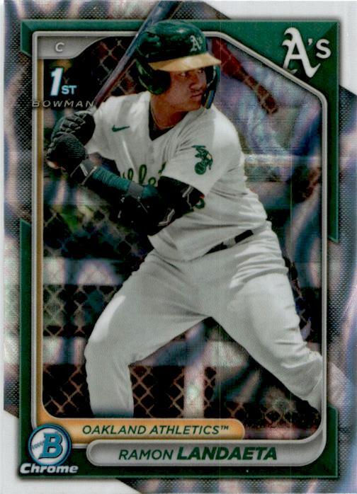 2024 Bowman Chrome Prospects Lava Refractors #BCP-28 Ramon Landaeta Athletics