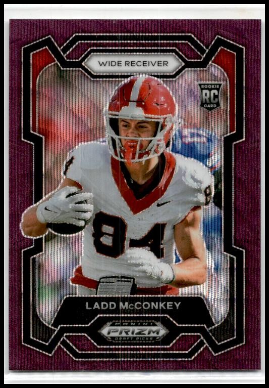 2024 Panini Prizm Draft Picks Purple Wave #180 Ladd McConkey Georgia Bulldogs