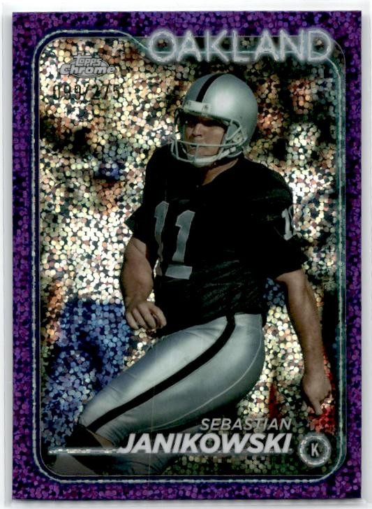 2024 Topps Chrome Purple Speckle Refractor #154 Sebastian Janikowski Raiders