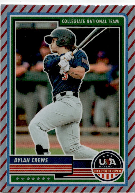 2023 Panini Stars & Stripes USA Baseball Stripes Prizm #64 Dylan Crews  National