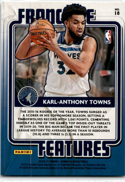 2020 Donruss Franchise Features Red Laser #18 Karl-Anthony Towns 75/99  Nuggets