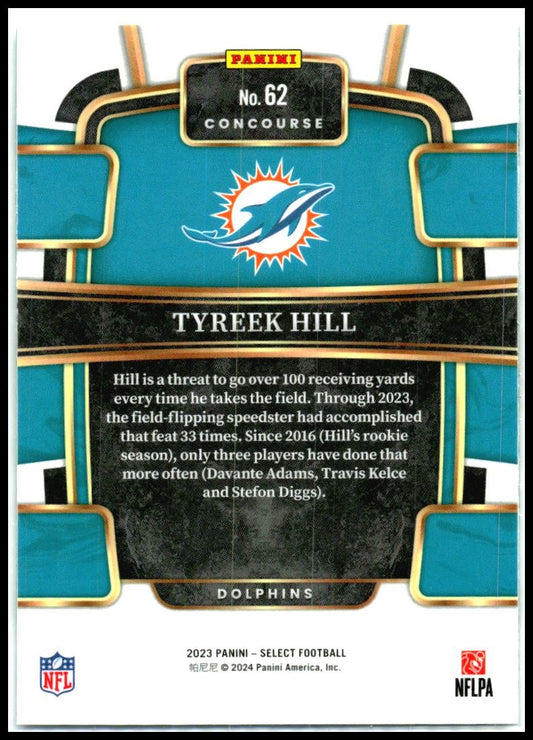 2023 Panini Select #62 Tyreek Hill Miami Dolphins