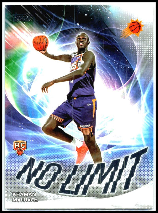 2025-26 Topps No Limit Blue Rainbow #NL-10 Khaman Maluach #/150 Phoenix Suns
