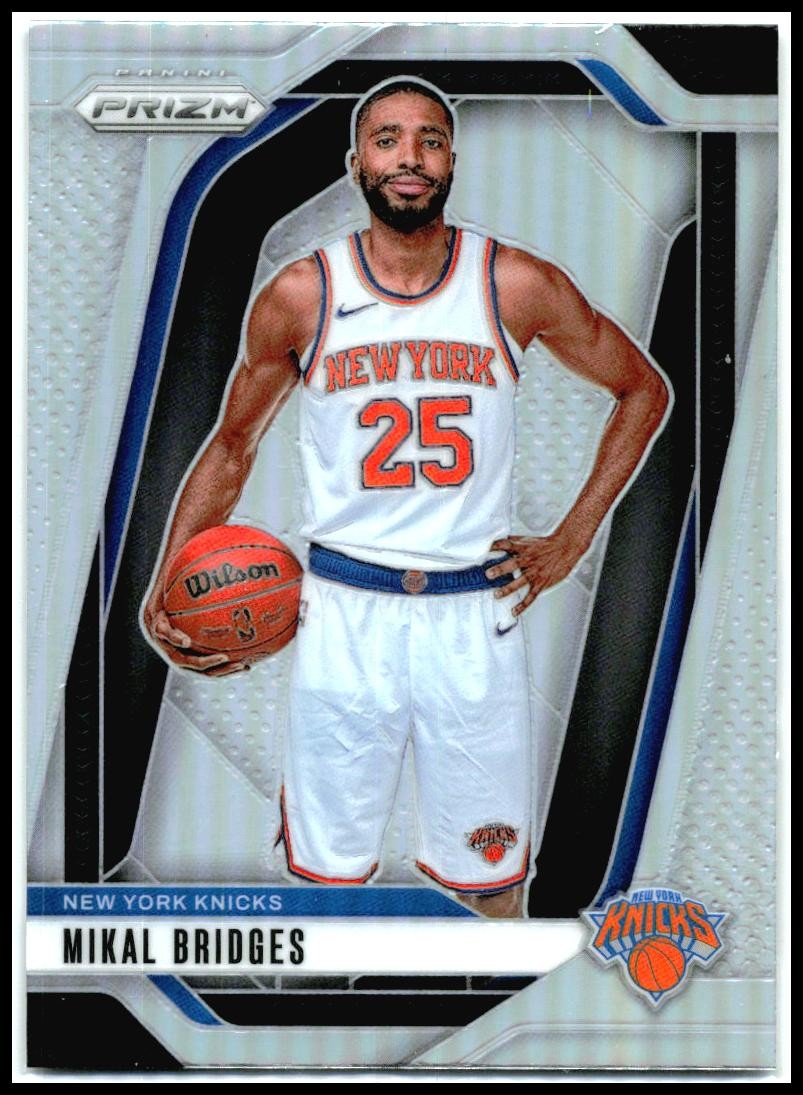 2024-25 Panini Prizm Prizms Silver #15 Mikal Bridges New York Knicks