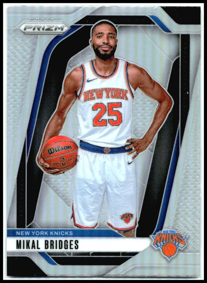 2024-25 Panini Prizm Prizms Silver #15 Mikal Bridges New York Knicks