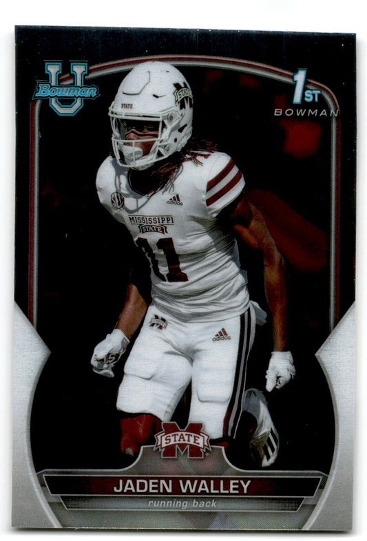 2022 bowman chrome university Jaden walley Mississippi State Bulldogs #15