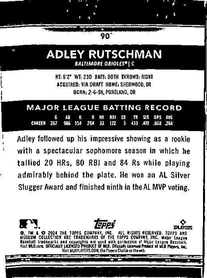2024 Topps Museum Collection #90 Adley Rutschman Baltimore Orioles