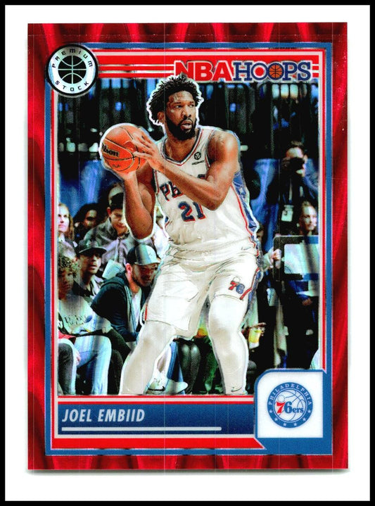 2023-24 Hoops Premium Stock Red Seismic Prizm #271 Joel Embiid 76ers