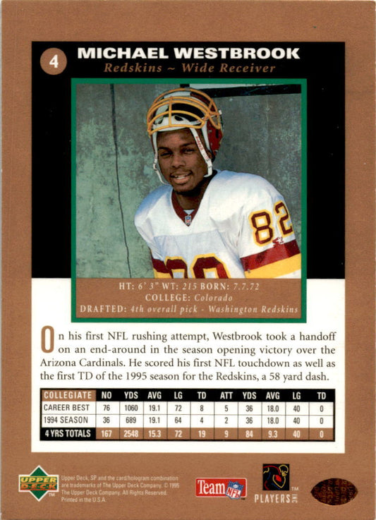 1995 SP #4 Michael Westbrook Rookie Washington Redskins
