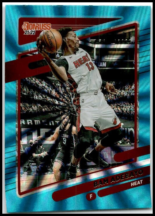 2021-22 Donruss Holo Teal Laser #154 Bam Adebayo Miami Heat