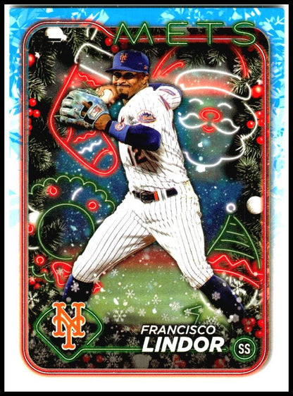 2024 Topps Holiday #H36 Francisco Lindor New York Mets