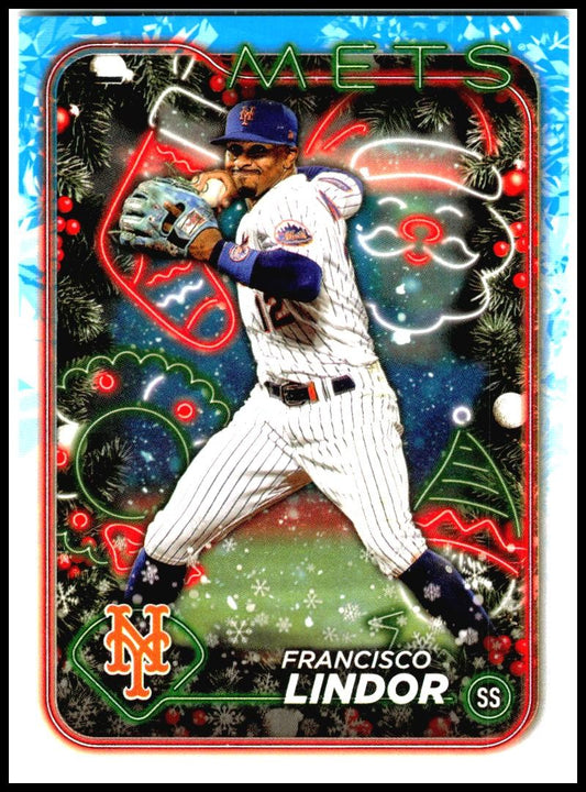 2024 Topps Holiday #H36 Francisco Lindor New York Mets