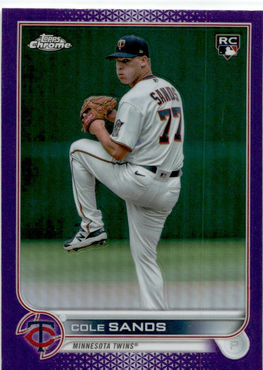 2022 Topps Chrome Update Purple Refractor #USC97 Cole Sands Minnesota Twins