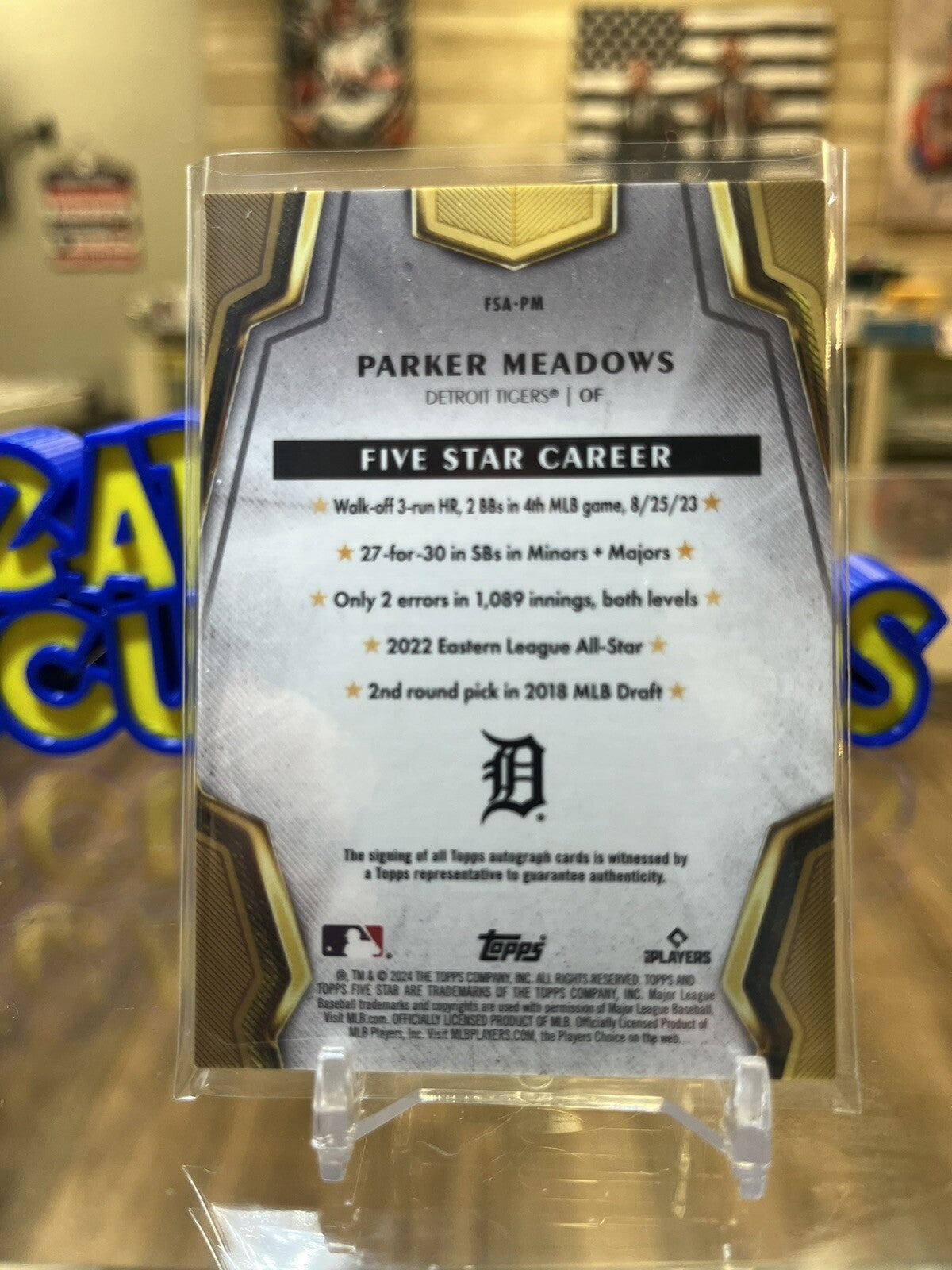 2024 Topps Five Star Parker Meadows RC Auto #FSA-PM Tigers