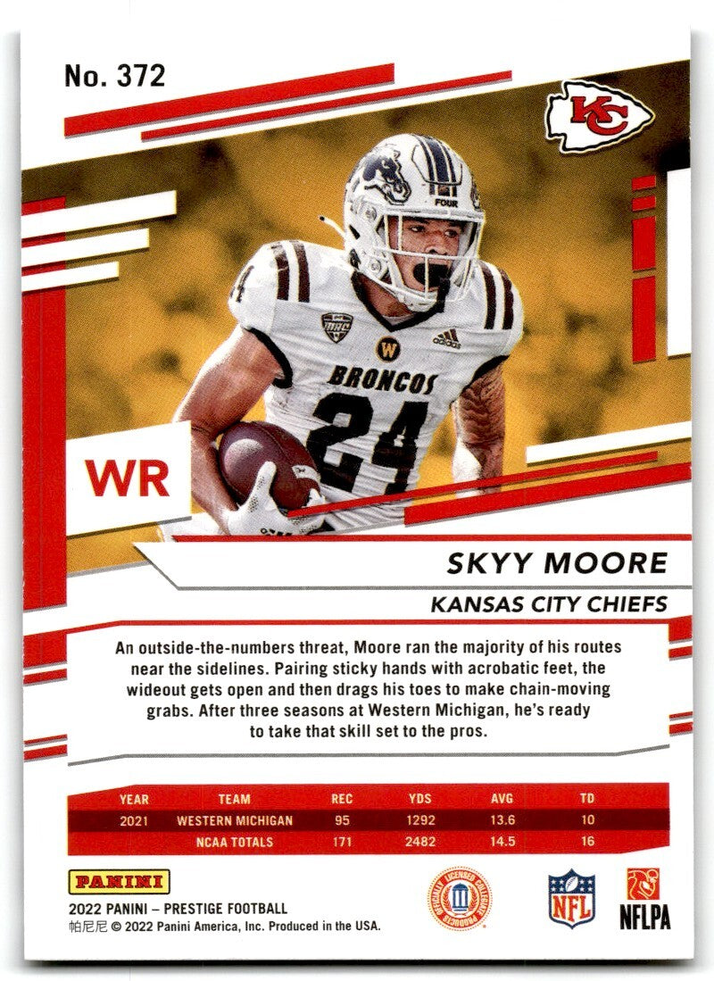 2022 Panini Prestige Xtra Points Astral Skyy Moore Rookie Kansas City Chiefs
