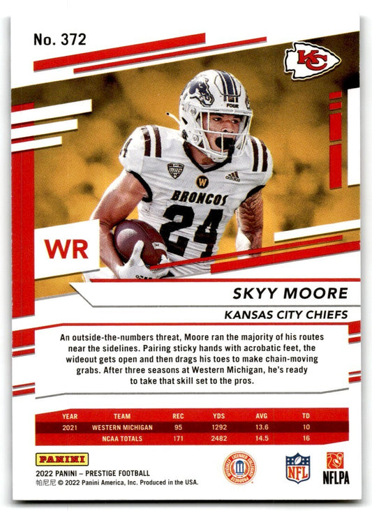 2022 Panini Prestige Xtra Points Astral Skyy Moore Rookie Kansas City Chiefs