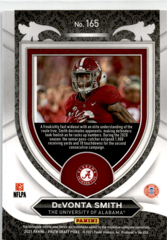 2021 Panini Prizm Draft Picks Crusade #165 DeVonta Smith RC  Crimson Tide /Eagle