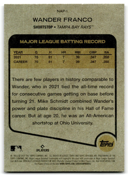 2022 Topps Heritage New Age Performers Wander Franco Rookie Tampa Bay Rays
