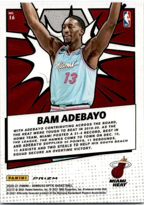 2020-21 Donruss Optic My House Purple #16 Bam Adebayo Miami Heat