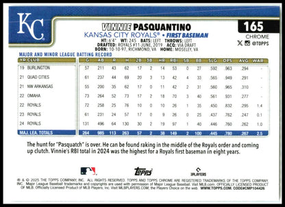 2025 Topps Chrome Logofractor #165 Vinnie Pasquantino Kansas City Royals