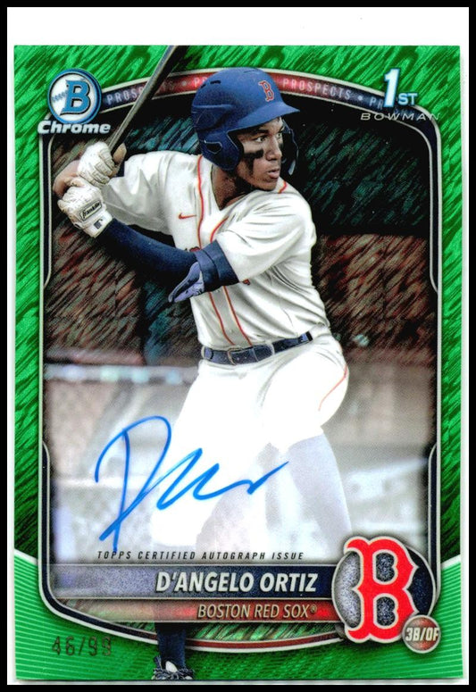 2025 Bowman Chrome Auto Green Shimmer /99 #CPA-DO D'Angelo Ortiz Auto Boston