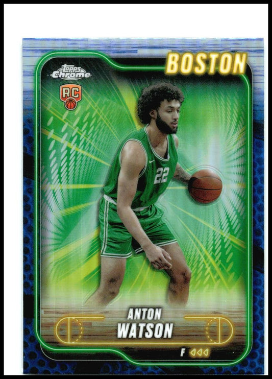 2024-25 Topps Chrome Blue Basketball Refractor #107 Anton Watson Rookie Celtics