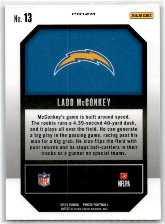 2024 Panini Prizm Emergent Green Prizm #13 Ladd McConkey Los Angeles Chargers