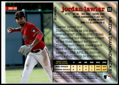 2022 Bowman Heritage Image Swap #BHP-105 Jordan Lawlar Diamondbacks