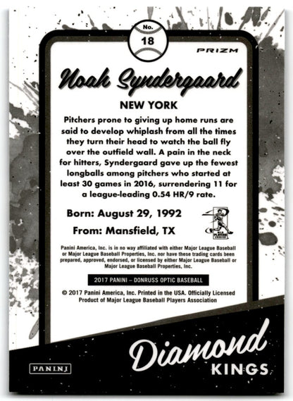2017 Panini Donruss Optic Purple Diamond Kings Noah Syndergaard New York Mets