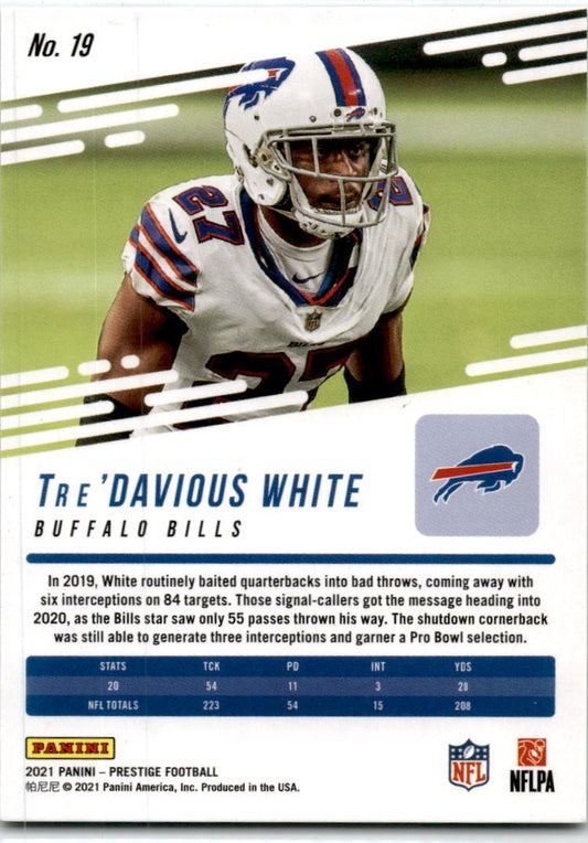 2021 Panini Prestige Xtra Points Green #19 Tre'Davious White 182/199  Buffalo Bi