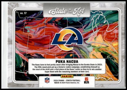 2024 Panini Zenith State of the Art #17 Puka Nacua Los Angeles Rams