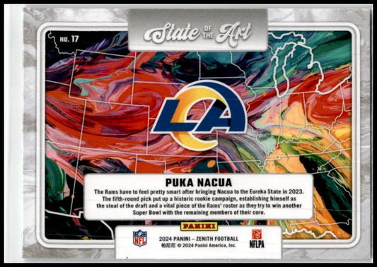 2024 Panini Zenith State of the Art #17 Puka Nacua Los Angeles Rams