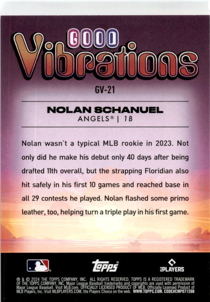 2024 Topps Big League Good Vibrations #GV-21 Nolan Schanuel Angels