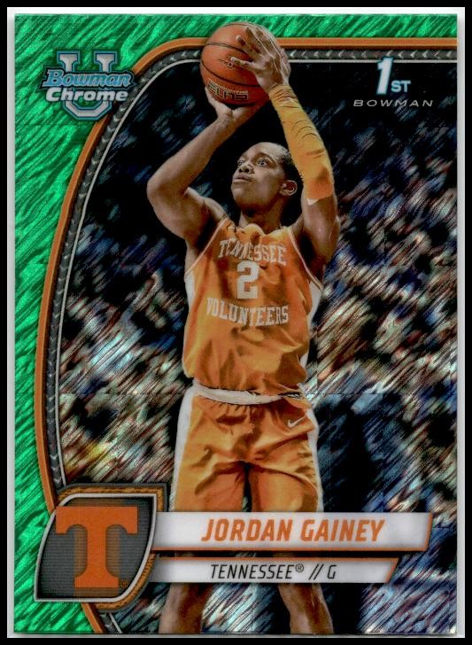 2024-25 Bowman University Chrome Green Shimmer #33 Jordan Gainey Volunteers