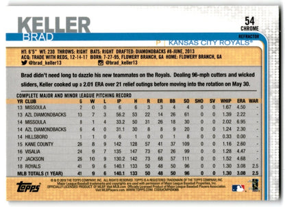 2020 Topps Chrome Sepia Refractor Brad Keller Kansas City Royals #54