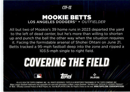 2024 Topps Covering the Field #CTF-13 Mookie Betts Los Angeles Dodgers
