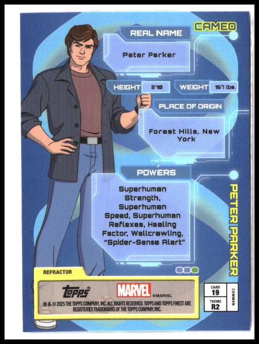 Peter Parker #19 2025 Topps Finest X-Men '97 Refractor