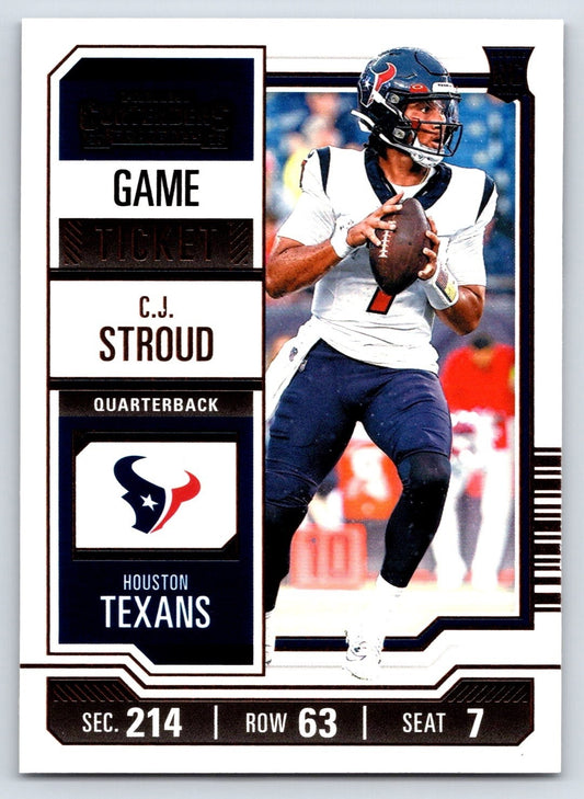 2023 Panini Contenders - Bronze Game Ticket #40 C.J. Stroud (RC) Houston Texans