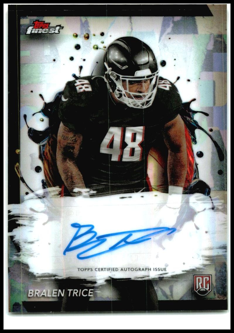 2024 Topps Finest #RFA-BT Bralen Trice Rookie Auto Atlanta Falcons