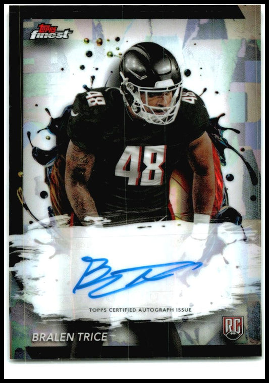 2024 Topps Finest #RFA-BT Bralen Trice Rookie Auto Atlanta Falcons