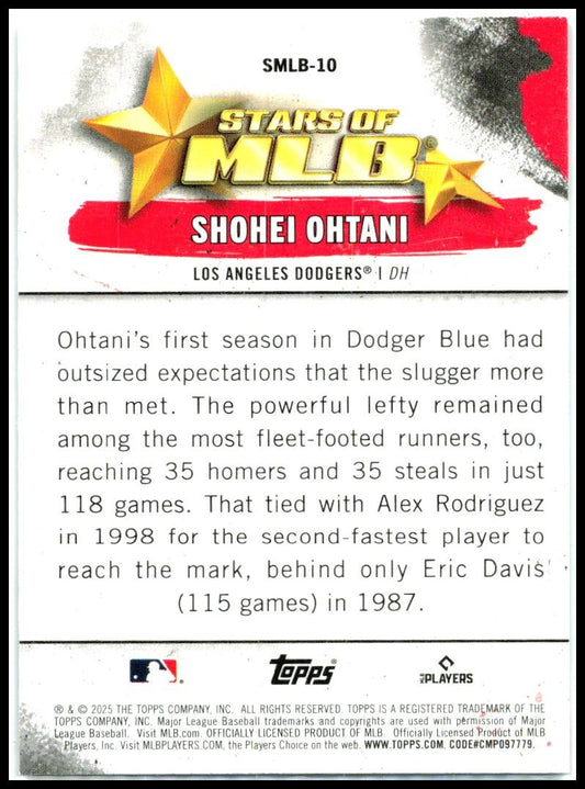 2025 Topps Stars of MLB #SMLB-10 Shohei Ohtani Los Angeles Dodgers