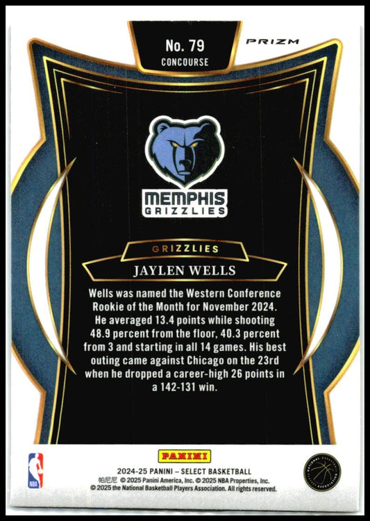 2024-25 Select Red Ice #79 Jaylen Wells Memphis