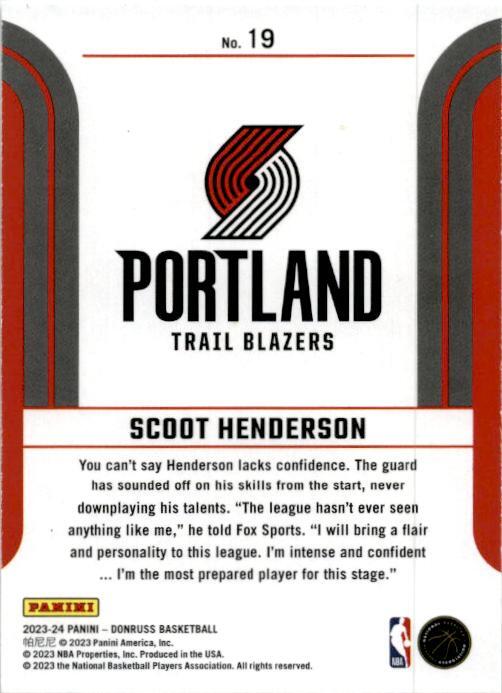 2023-24 Donruss Franchise Features #19 Scoot Henderson Portland Trail Blazers
