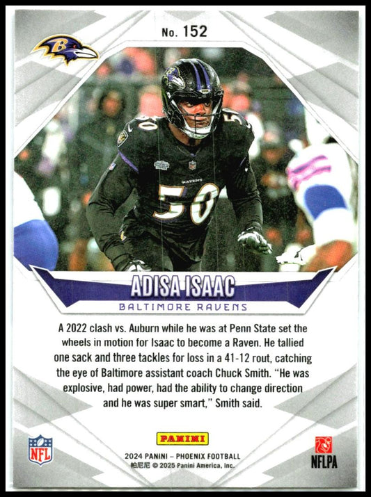 2024 Panini Phoenix #152 Adisa Isaac Rookie Baltimore Ravens