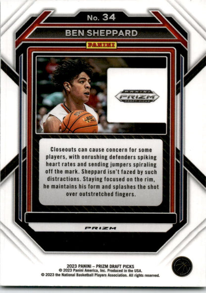 2023 Panini Prizm Draft Picks Green #34 Ben Sheppard Belmont Bruins