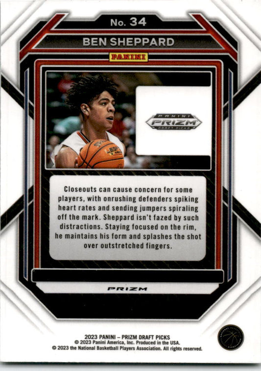 2023 Panini Prizm Draft Picks Green #34 Ben Sheppard Belmont Bruins